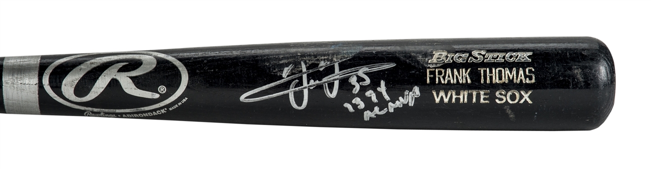 Frank Thomas Signed and Inscribed  Bat (JSA)